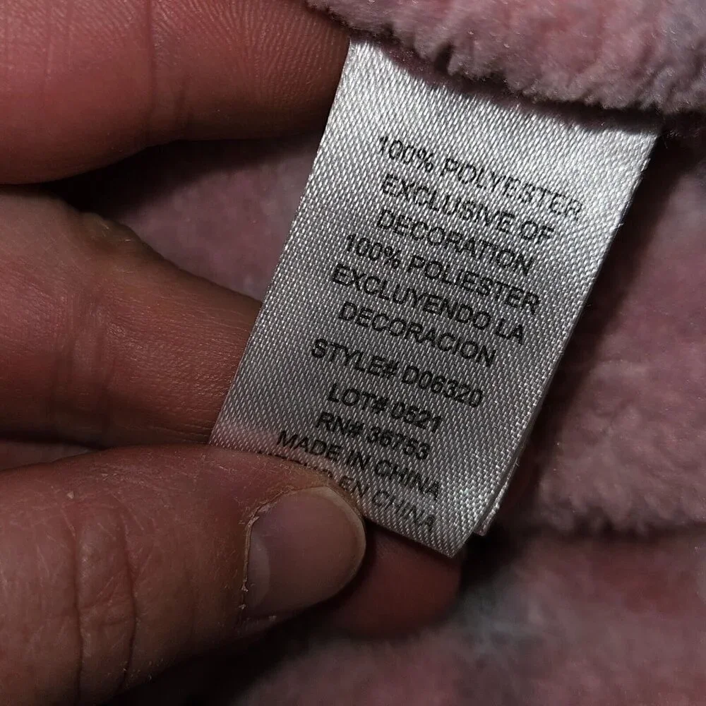 Pink Gray White Plaid Fleece Baby Blanket Lovey RN 36753 Allura